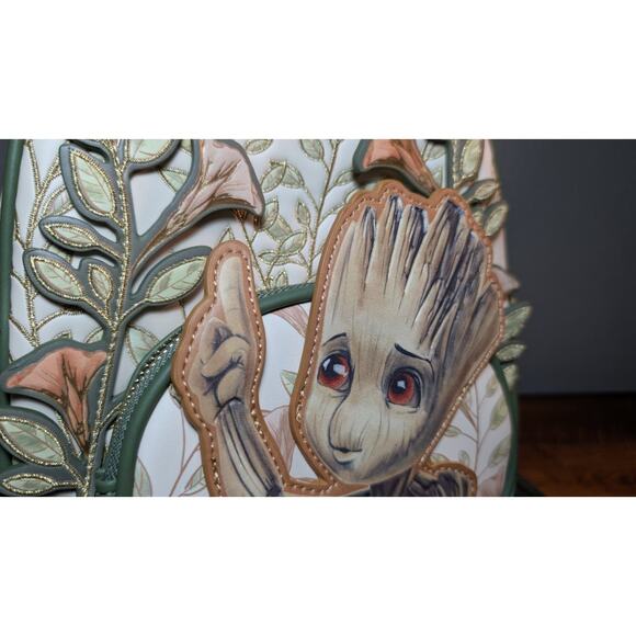 Our Universe Marvel Groot Floral/ Vine Mini Backpack - BoxLunch Exclusive - Picture 2 of 9